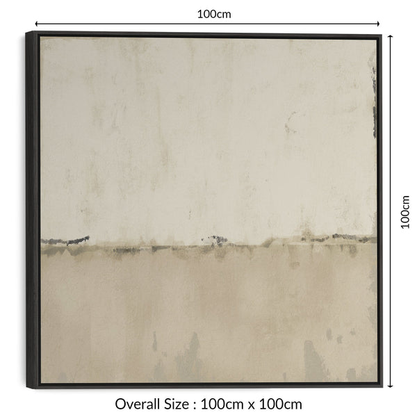 Neutral Abstract Framed Canvas Wall Art - Modern Cream Square Artwork