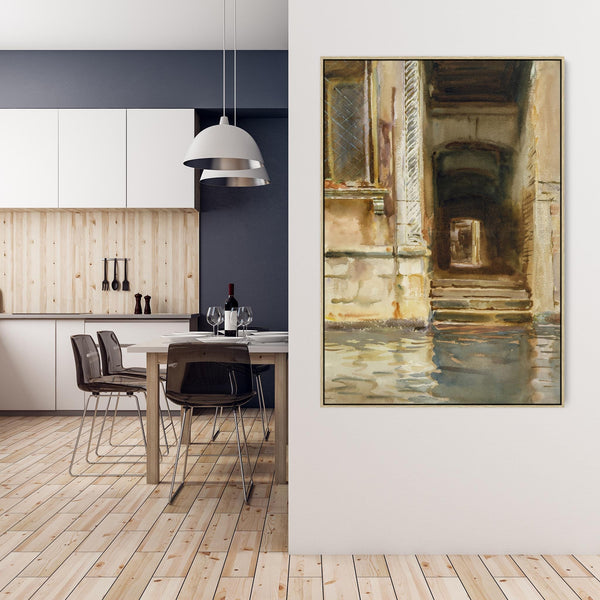 Extra Large John Singer Sargent Wall Art Framed Canvas Painting of Venetian Passageway