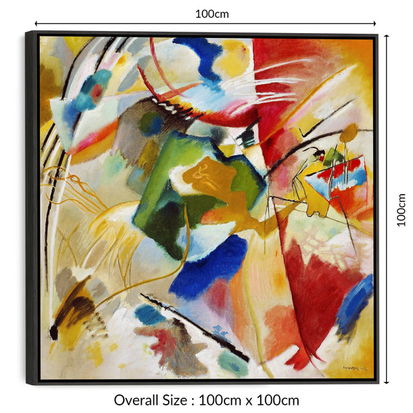 Large Framed Colourful Wall Art for Living Room - Kandinsky Abstract Canvas Print