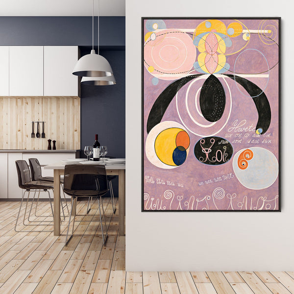 Hilma AF Klint Abstract Wall Art Framed Canvas Print of No6 Lilac Painting