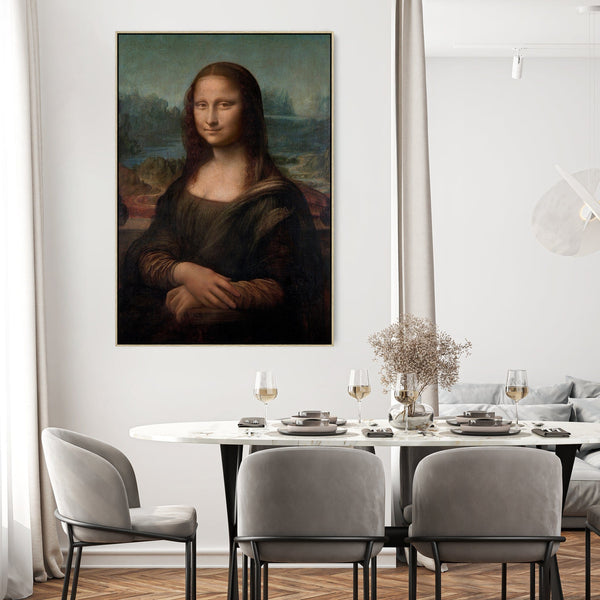 Large Mona Lisa Wall Art Framed Canvas Print of Leonardo da Vinci Painting