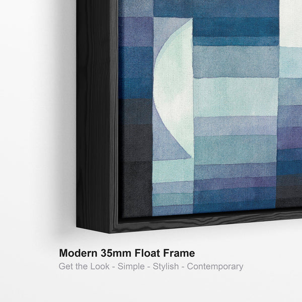 Large Paul Klee Abstract Canvas in Blue Orange - Framed Print Harbinger of Autumn