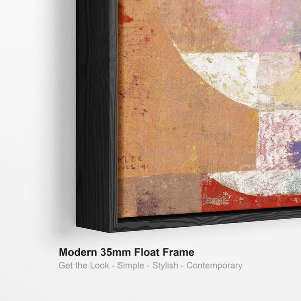 Burnt Orange Abstract Wall Art for Living Room - Senecio by Paul Klee Framed Canvas