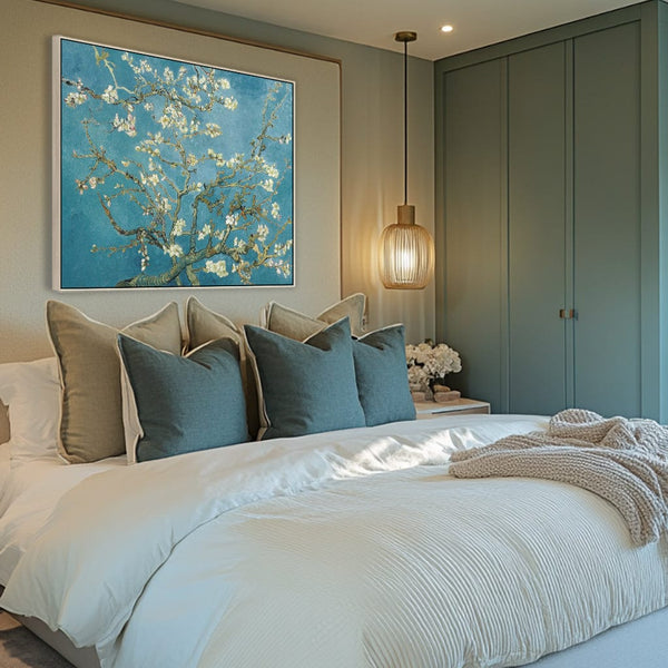 Large Vincent Van Gogh Wall Art Framed Canvas Print of Almond Blossom Floral Painting