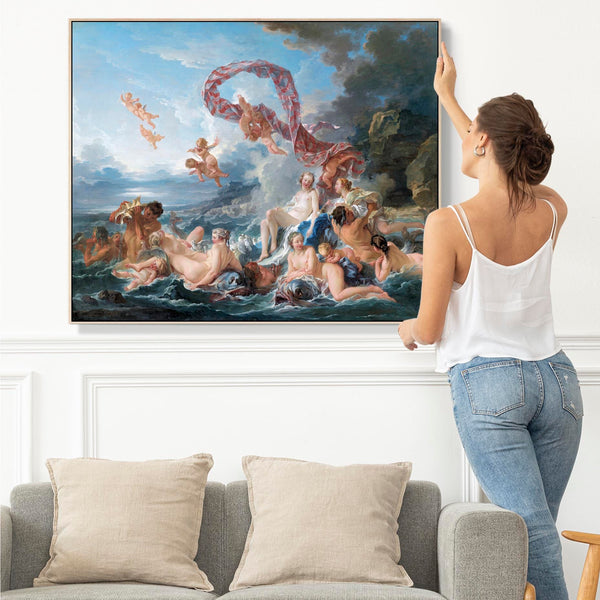 Francois Boucher Framed Artwork Print on Canvas The Triumph of Venus