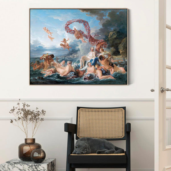 Francois Boucher Framed Artwork Print on Canvas The Triumph of Venus