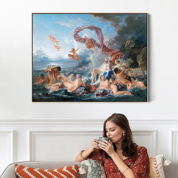Francois Boucher Framed Artwork Print on Canvas The Triumph of Venus