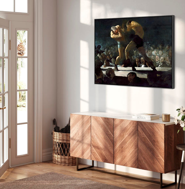 George Wesley Bellows Framed Wall Art Print Canvas Club Night Fighting Boxing