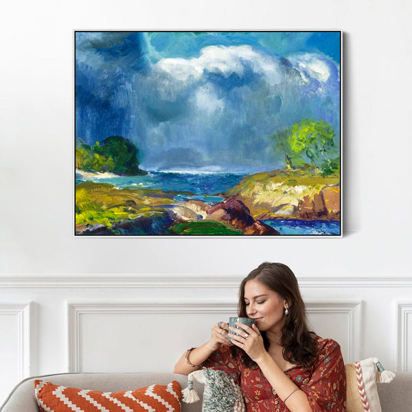 George Wesley Bellows Framed Wall Art Print Canvas The Coming Storm