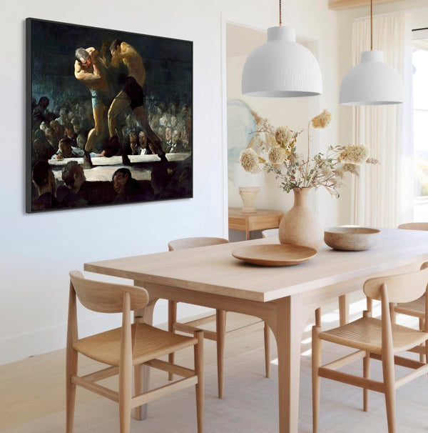 George Wesley Bellows Framed Wall Art Print Canvas Club Night Fighting Boxing