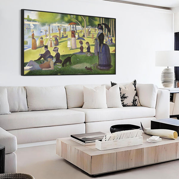 Georges Seurat Framed Wall Art Print Canvas A Sunday on La Grande Jatte