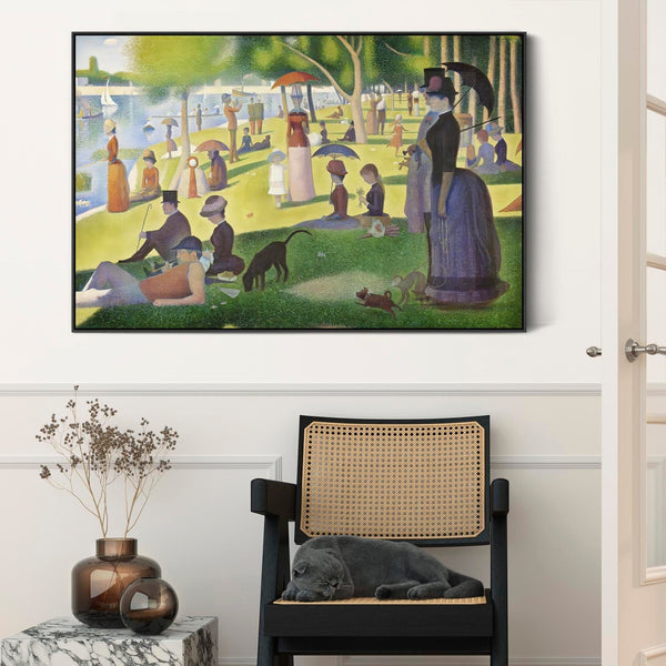 Georges Seurat Framed Wall Art Print Canvas A Sunday on La Grande Jatte