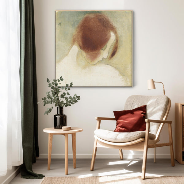 Helene Schjerfbeck Framed Artwork on Canvas Red Haired Girl