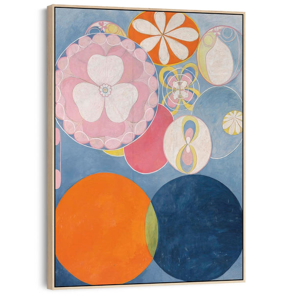 Hilma AF Klint Blue Abstract Wall Art Framed Canvas Print of No2 Childhood Painting