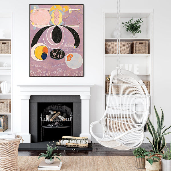 Hilma AF Klint Abstract Wall Art Framed Canvas Print of No6 Lilac Painting