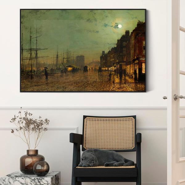 John Atkinson Grimshaw Framed Artwork Print on Canvas Glasgow