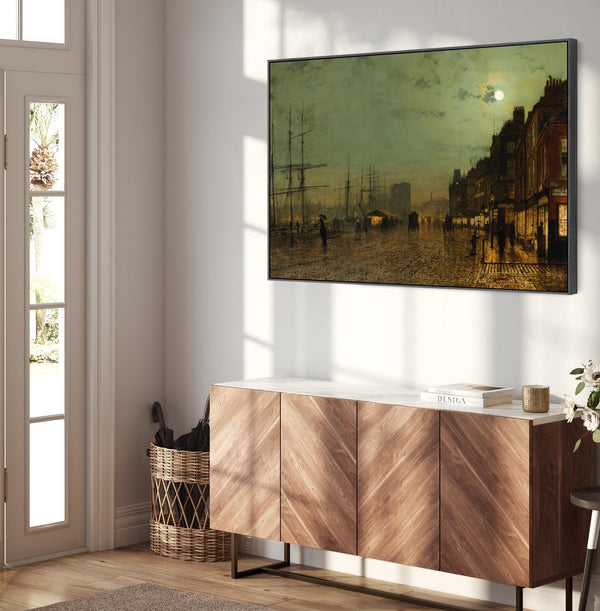 John Atkinson Grimshaw Framed Artwork Print on Canvas Glasgow