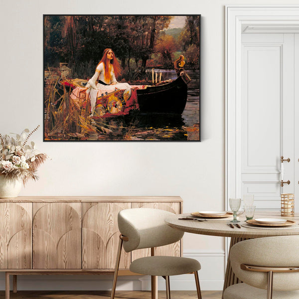 John William Waterhouse Framed Artwork Print on Canvas The Lady of Shalott