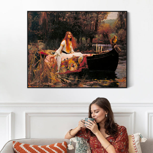 John William Waterhouse Framed Artwork Print on Canvas The Lady of Shalott