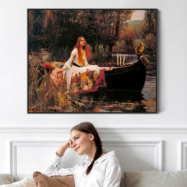 John William Waterhouse Framed Artwork Print on Canvas The Lady of Shalott