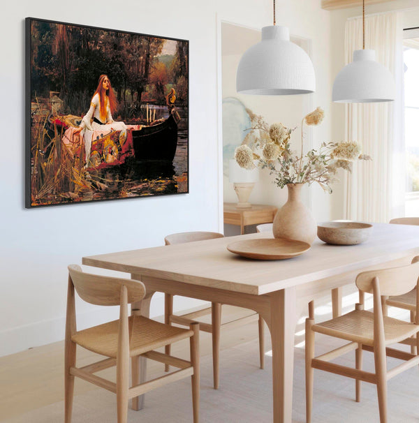 John William Waterhouse Framed Artwork Print on Canvas The Lady of Shalott