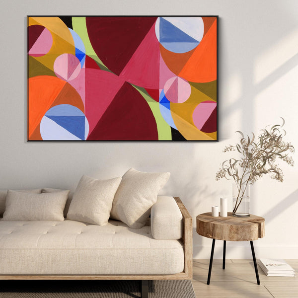 Joseph Schillinger Multi-Coloured Abstract Framed Canvas Wall Art Print Area Broken by Perpendiculars