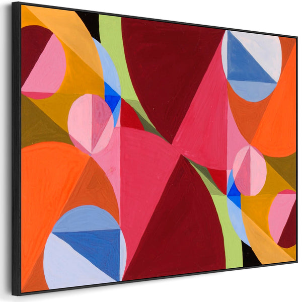 Joseph Schillinger Multi-Coloured Abstract Framed Canvas Wall Art Print Area Broken by Perpendiculars