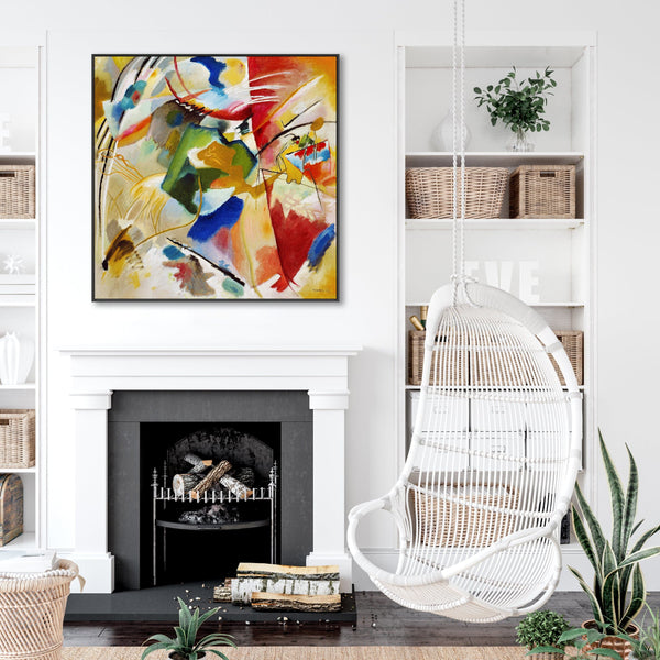 Large Framed Colourful Wall Art for Living Room - Kandinsky Abstract Canvas Print