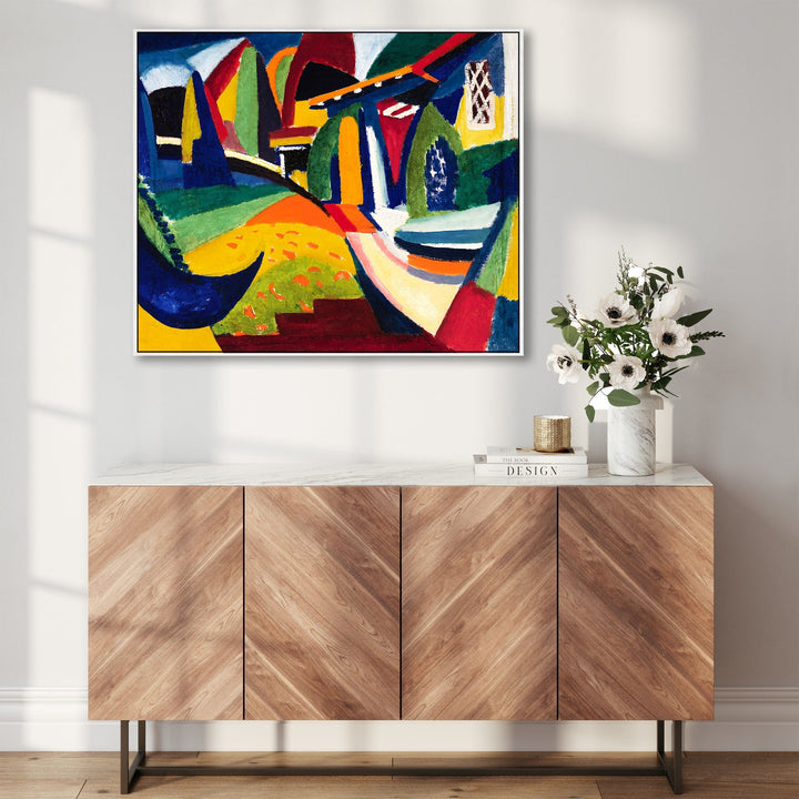 Large Colourful Abstract Wall Art Framed Canvas Print of Henry Lyman Sayen Scheherazade Painting - FFob-2222-W-L