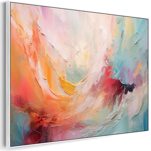 Bright Abstract Colourful Framed Wall Art Modern Canvas