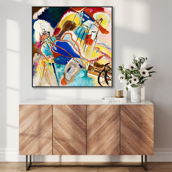 Modern Colourful Abstract Wall Art - Wassily Kandinsky Framed Canvas