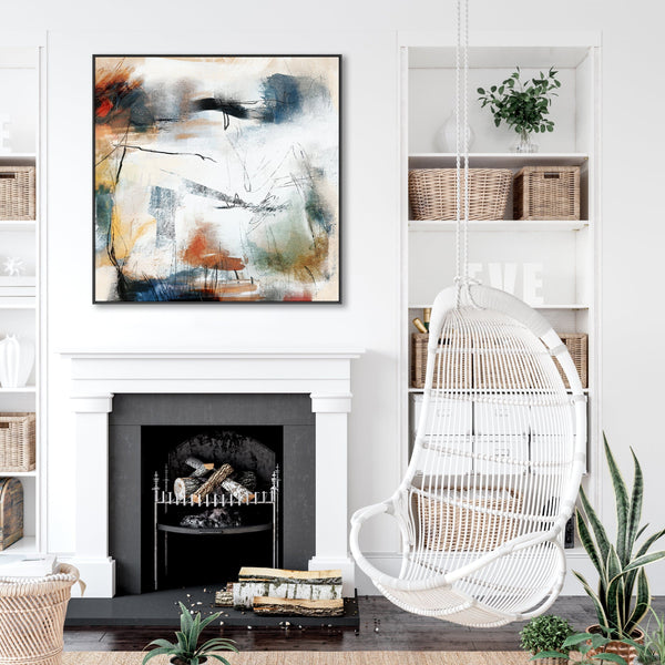 Large Modern Contemporary Abstract Wall Art - Framed Colourful Canvas