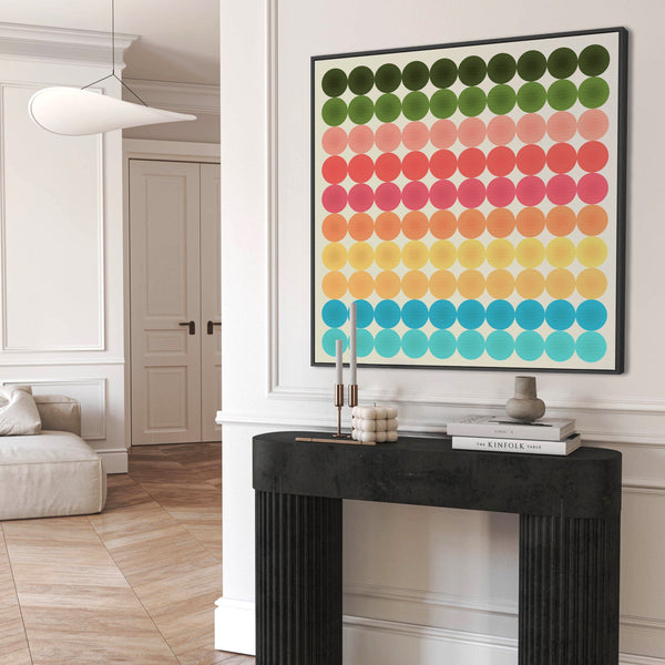 Large Modern Colourful Wall Art - Abstract Framed Canvas