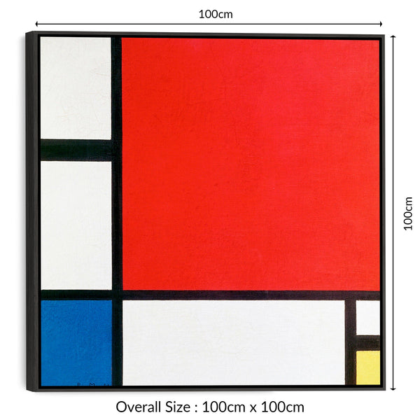Large Piet Mondrian Framed Abstract Canvas - Colourful Modern Artwork Print