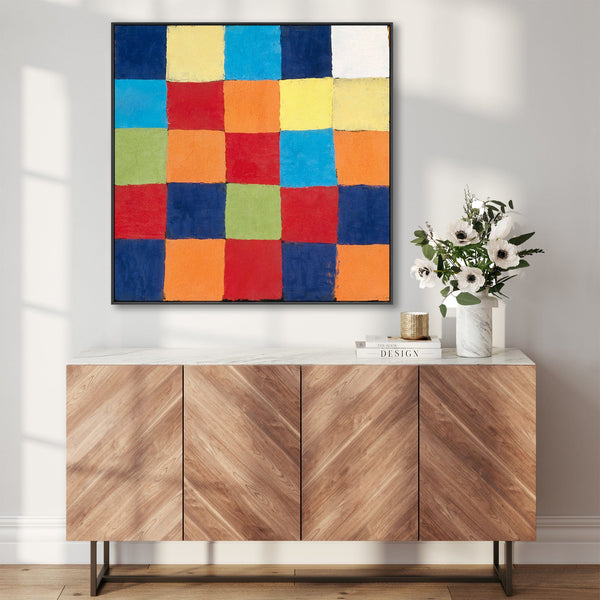 Large Colourful Abstract Framed Canvas Paul Klee Wall Art