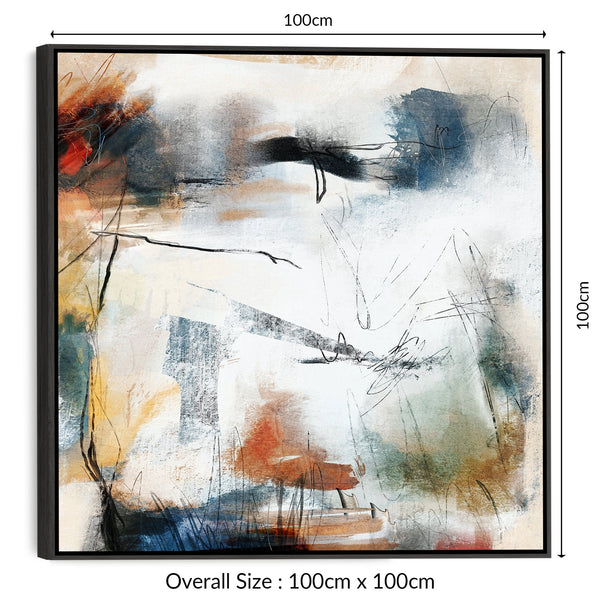 Large Modern Contemporary Abstract Wall Art - Framed Colourful Canvas