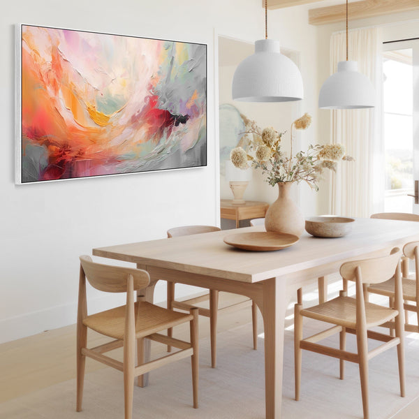 Bright Abstract Colourful Framed Wall Art Modern Canvas