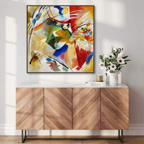 Large Framed Colourful Wall Art for Living Room - Kandinsky Abstract Canvas Print