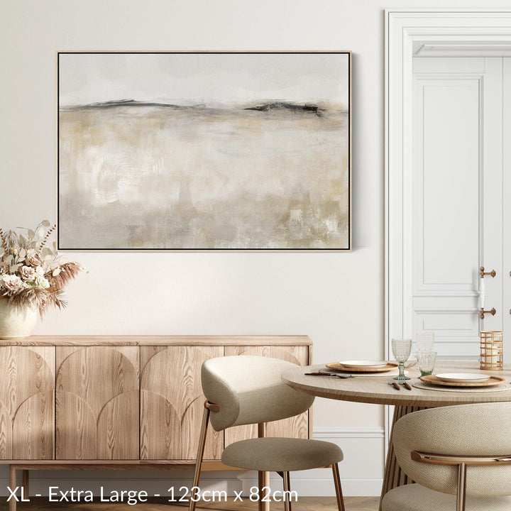 Neutral Framed Canvas Wall Art Prints for Living Room - Beige - 2084 - FF2084-N-S