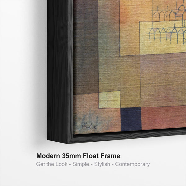 Large Colourful Paul Klee Abstract Wall Art Framed Canvas Print of Polyphonic Architecture Painting - 100cm x 100cm