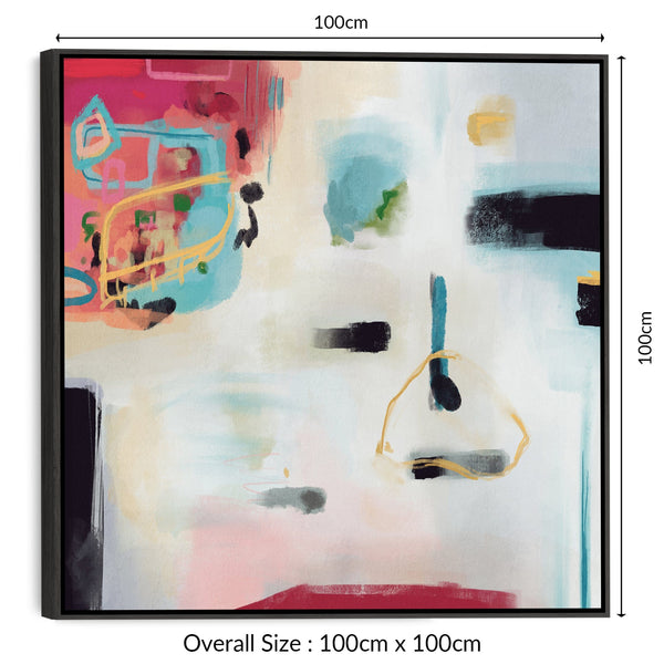 Large Colourful Wall Art for Living Room - Modern Framed Abstract