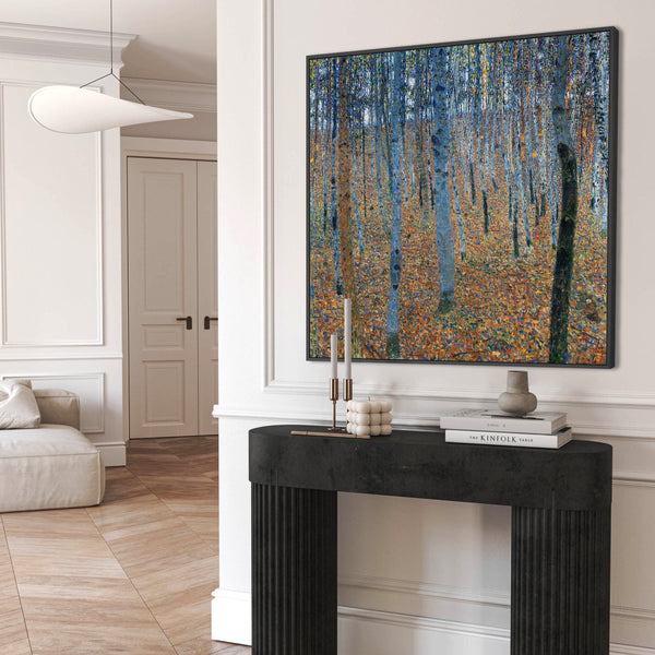 Gustav Klimt Birch Trees - Framed Canvas Wall Art - Beech Grove