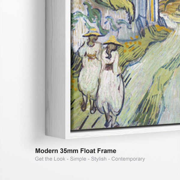 Large Vincent Van Gogh Framed Canvas Wall Art Print Stairway at Auvers Painting