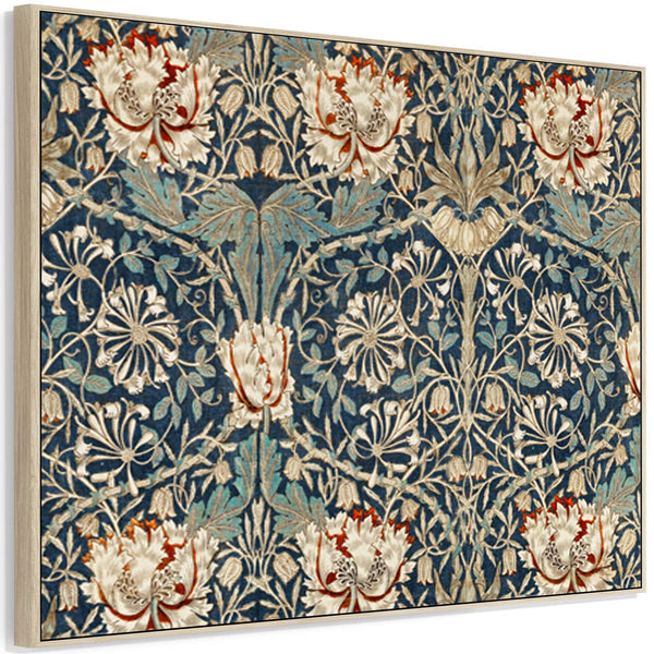 Large William Morris Floral Design Framed Wall Art Print of Honeysuckle Pattern