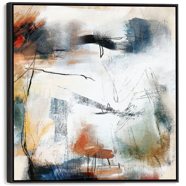 Large Modern Contemporary Abstract Wall Art - Framed Colourful Canvas