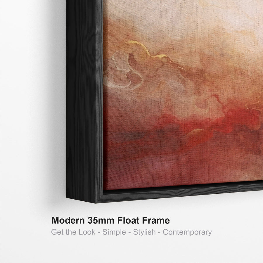 Large Red Gold Framed Abstract Canvas Wall Art - Set of 3 XXL - 212cm Wide