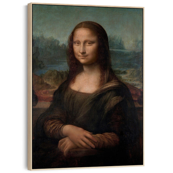 Large Mona Lisa Wall Art Framed Canvas Print of Leonardo da Vinci Painting