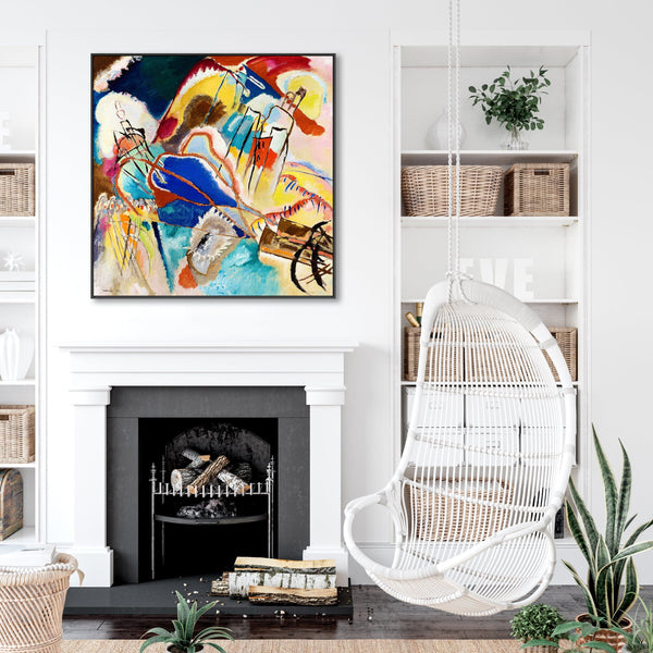 Modern Colourful Abstract Wall Art - Wassily Kandinsky Framed Canvas