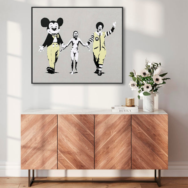 Large Banksy Framed Canvas Art Print - Napalm