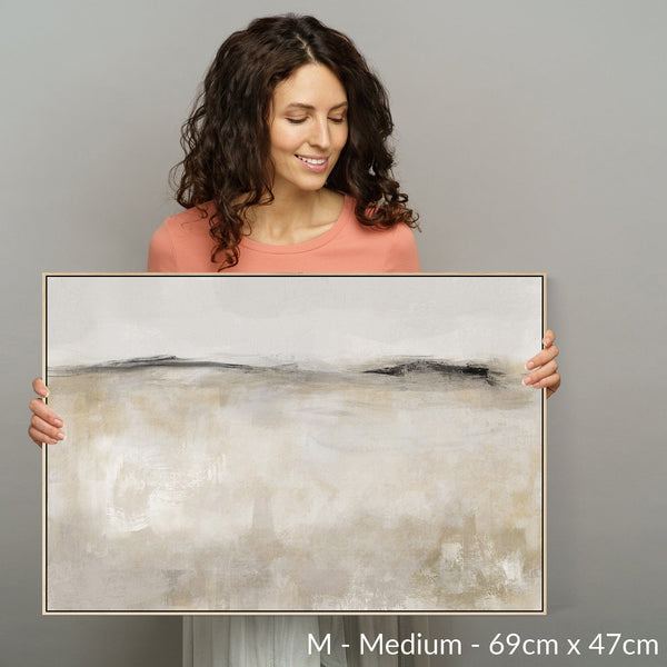 Neutral Framed Canvas Wall Art Prints for Living Room - Beige - 2084